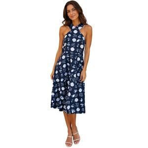 NWT ann taylor linen blend sea shells nautica beach summer dress high neck sz 0